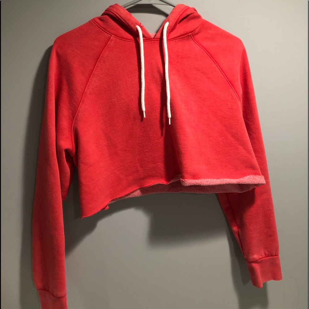 Red Cropped Hoodie